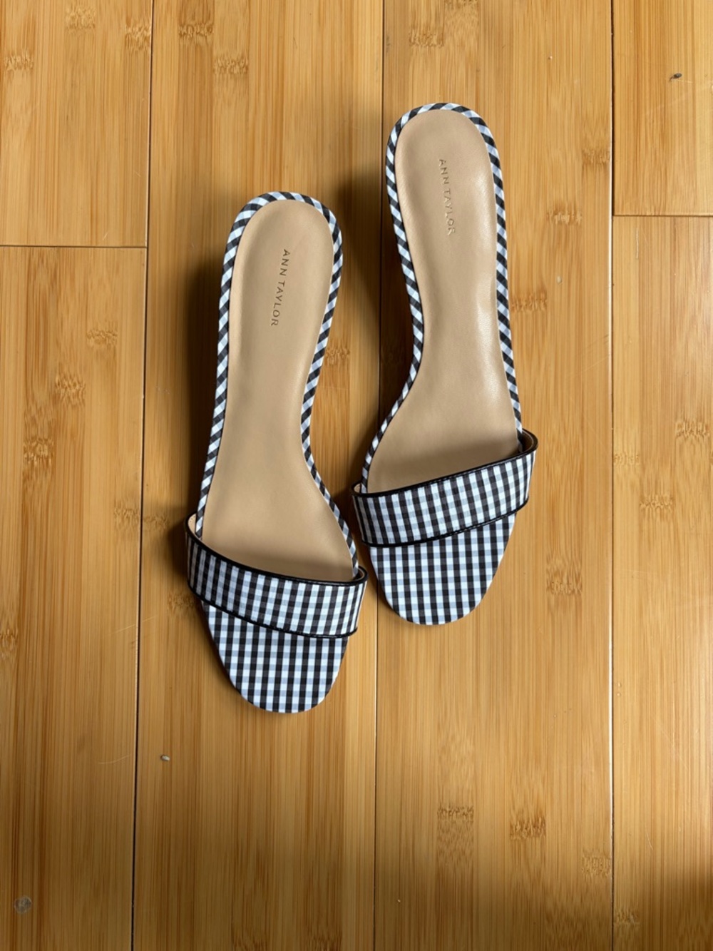 Ann Taylor Gingham Kitten Heels